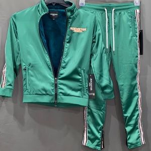 🟢🟢Rockstar Original boys green track suit size 12
